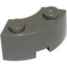 LEGO Dark Gray Brick 2 x 2 Round Corner with Stud Notch and Hollow Underside (3063 / 45417)