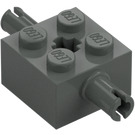 LEGO Grigio scuro Mattoncino 2 x 2 con Perni e Axlehole (30000 / 65514)