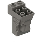 LEGO Dunkelgrau Backstein 2 x 3 x 3 mit Lion's Kopf Carving und Ausgeschnitten (30274 / 69234)