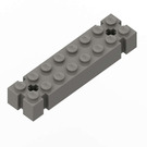 LEGO Dark Gray Brick 2 x 8 with Axleholes and 6 Notches (30520)