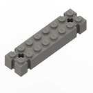 LEGO Donkergrijs Steen 2 x 8 met Axleholes en 6 Notches (30520)