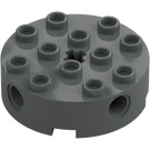 LEGO Dark Gray Brick 4 x 4 Round with Holes (6222)