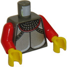 LEGO Gris foncé Castle Torse avec Argent Breastplate et Chainmail avec rouge Bras et Jaune Mains (973)