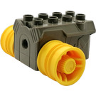 LEGO Dark Gray Duplo Toolo Pullback Motor 3 x 4 with Yellow Wheels