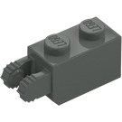 LEGO Mørkegrå Hængsel Klods 1 x 2 Låsning med 2 Fingre (Lodret Ende) (30365 / 54671)