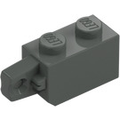 LEGO Mørk grå Hengsel Kloss 1 x 2 Låsende med Single Finger (Vertikal) på Ende (30364 / 51478)