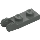 LEGO Dark Gray Hinge Plate 1 x 2 with Locking Fingers with Groove (44302)