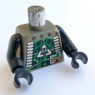 LEGO Dark Gray Insectoids Space Torso with Green Circuitry