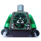 LEGO Dunkelgrau Insectoids Villian mit Airtanks Minifigure Kopf mit Green Haar und Copper Eyepiece Torso (973)