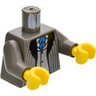 LEGO Dark Gray Lucius Malfoy Torso with Striped Suit and Silver Vest with Blue Tie with Dark Gray Arms and Yellow Hands (973)