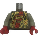 LEGO Mörkgrå Minifigur Kropp med Gold Rymd RoboForce Circuitry (973 / 73403)