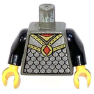LEGO Dark Gray Minifig Torso with Scale Mail and Red Diamond (973)