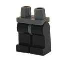 LEGO Dunkelgrau Minifigure Hüften mit Schwarz Beine (73200 / 88584)