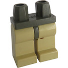 LEGO Dunkelgrau Minifigur Hüften mit Beige Beine (3815 / 73200)