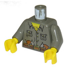 LEGO Dark Gray Minifigure Torso Jungle Shirt with Pockets and Guns in Belt with Dark Gray Arms and Yellow Hands (973 / 73403)