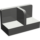 LEGO Dark Gray Panel 1 x 2 x 1 with Thin Central Divider and Rounded Corners (18971 / 93095)