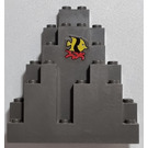 LEGO Dark Gray Panel 3 x 8 x 7 Rock Triangular with Fish Top Sticker (6083)