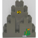 LEGO Dark Gray Panel 3 x 8 x 7 Rock Triangular with stickers from set 6560 (6083)