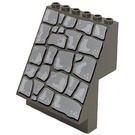 LEGO Dark Gray Panel 6 x 4 x 6 Sloped with Rock (30156)