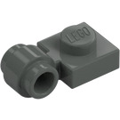 LEGO Dark Gray Plate 1 x 1 with Clip (Thick Ring) (4081 / 41632)