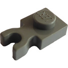 LEGO Gris oscuro Placa 1 x 1 con Vertical Clip (Clip ancho en "U") (4085 / 60897)