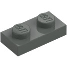 LEGO Donkergrijs Plaat 1 x 2 (3023 / 28653)