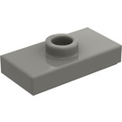 LEGO Gris oscuro Placa 1 x 2 con 1 Espiga (con ranura) (3794 / 15573)