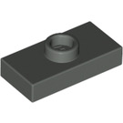 LEGO Dark Gray Plate 1 x 2 with 1 Stud (without Bottom Groove) (3794)