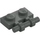 LEGO Mørkegrå Plade 1 x 2 med Håndtere (Åbne ender) (2540)