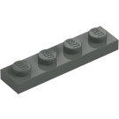 LEGO Grigio scuro Piastra 1 x 4 (3710)