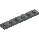 LEGO Gris Foncé assiette 1 x 6 (3666)