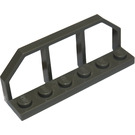 LEGO Donkergrijs Plaat 1 x 6 met Trein Wagen Railings (6583 / 58494)