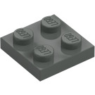 LEGO Gris oscuro Placa 2 x 2 (3022 / 94148)