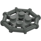 LEGO Dunkelgrau Platte 2 x 2 mit Stange Rahmen Octagonal (Noppen mit Schnittkanten) (30033)