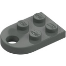 LEGO Dark Gray Plate 2 x 3 with Rounded End and Pin Hole (3176)