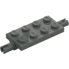 LEGO Tummanharmaa Levy 2 x 4 jossa Tapit (30157 / 40687)