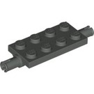 LEGO Donkergrijs Plaat 2 x 4 met Pins (30157 / 40687)