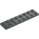 LEGO Grigio scuro Piastra 2 x 8 (3034)