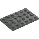 LEGO Donkergrijs Plaat 4 x 6 (3032)