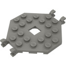 LEGO Dunkelgrau Platte 6 x 6 Open Mitte ohne 4 Ecken mit 4 Clips (2539)