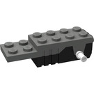 LEGO Pullback Motor 6 x 2 x 1.3 with White Shafts and Black Base