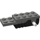 LEGO Dark Gray Pullback Motor 6 x 2 x 1.3 with White Shafts and Black Base (42288 / 42853)