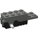 LEGO Dunkelgrau Pullback Motor 6 x 2 x 1.6 mit Weiß Shafts und Schwarz Base (42289)