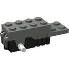 LEGO Grigio scuro Pullback Motor 6 x 2 x 1.6 con Bianco Shafts e Nero Base (42289)