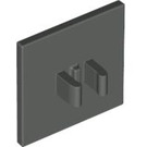 LEGO Donkergrijs Roadsign Clip-Aan 2 x 2 Vierkant met open 'U'-clip (30258)