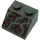 LEGO Dark Gray Slope 2 x 2 (45°) with Dinosaur Scales (3039 / 41708)