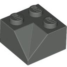 LEGO Donkergrijs Helling 2 x 2 (45°) met Dubbele Concave (Ruw oppervlak) (3046 / 4723)