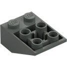 LEGO Donkergrijs Helling 2 x 3 (25°) Omgekeerd zonder verbindingen tussen noppen (3747)