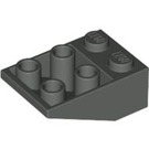 LEGO Donkergrijs Helling 2 x 3 (25°) Omgekeerd zonder verbindingen tussen noppen (3747)