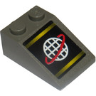 LEGO Donkergrijs Helling 2 x 3 (25°) met Alpha Team Globe Sticker met ruw oppervlak (3298)